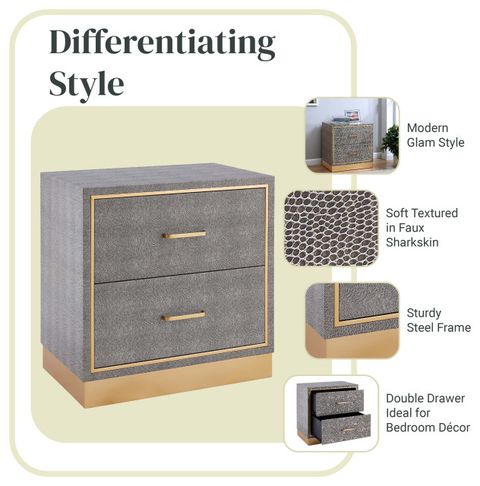 Edinburgh 2-Drawer Faux Shagreen End Table - Contemporary - Side Tables And End Tables - By ... throughout Choosing the Perfect Black Faux Shagreen End Table for Your Home